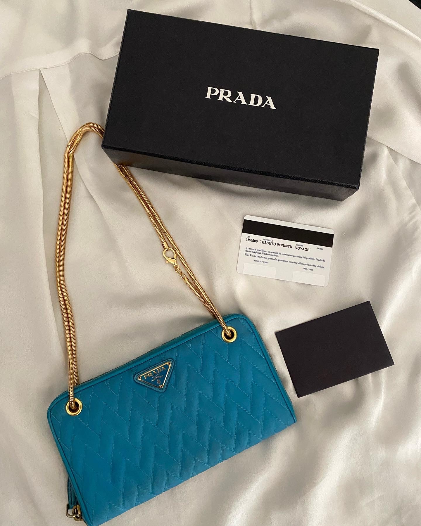 Prada Pochette Turchese Reluxe