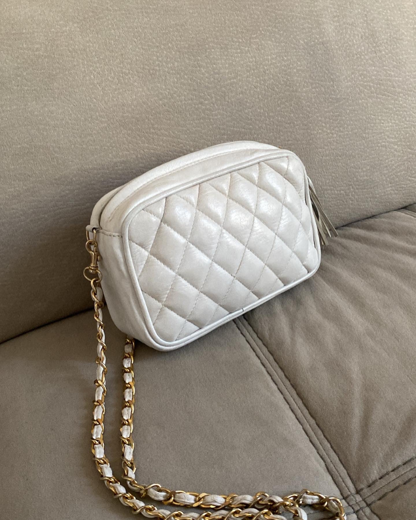 Chanel Mini Camera Bag Bianca