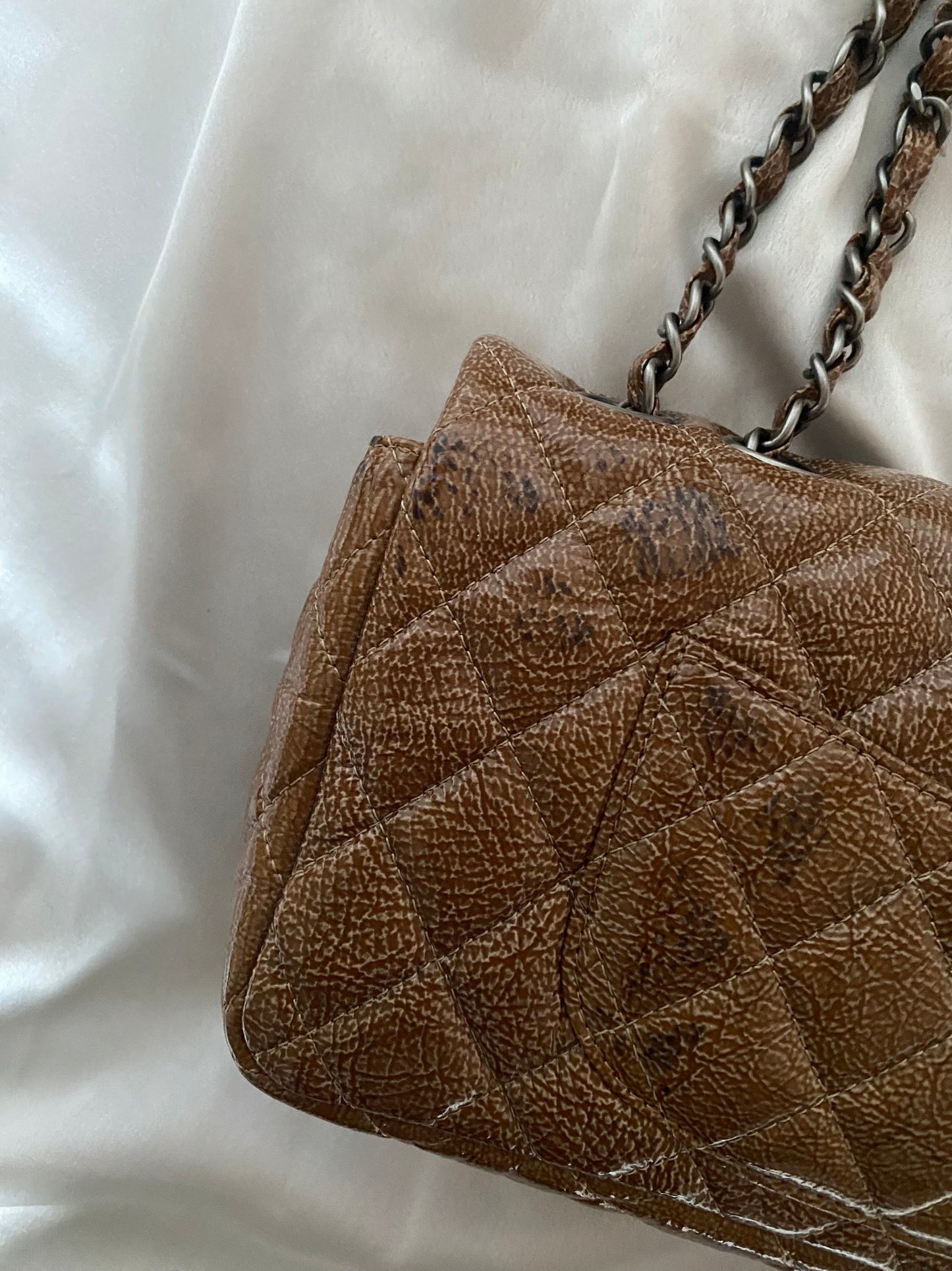 Chanel Classic Flap Tan Brown effetto marble