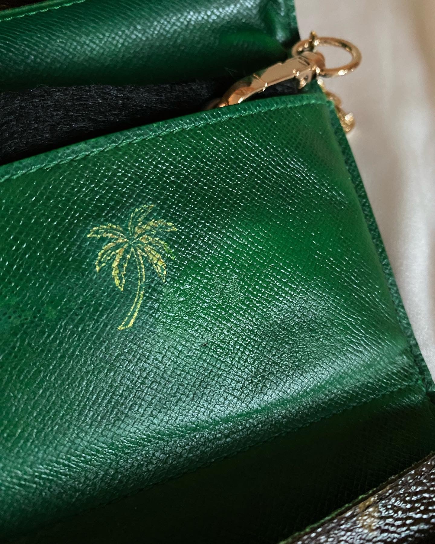 Louis Vuitton pochette classic monogram interno verde