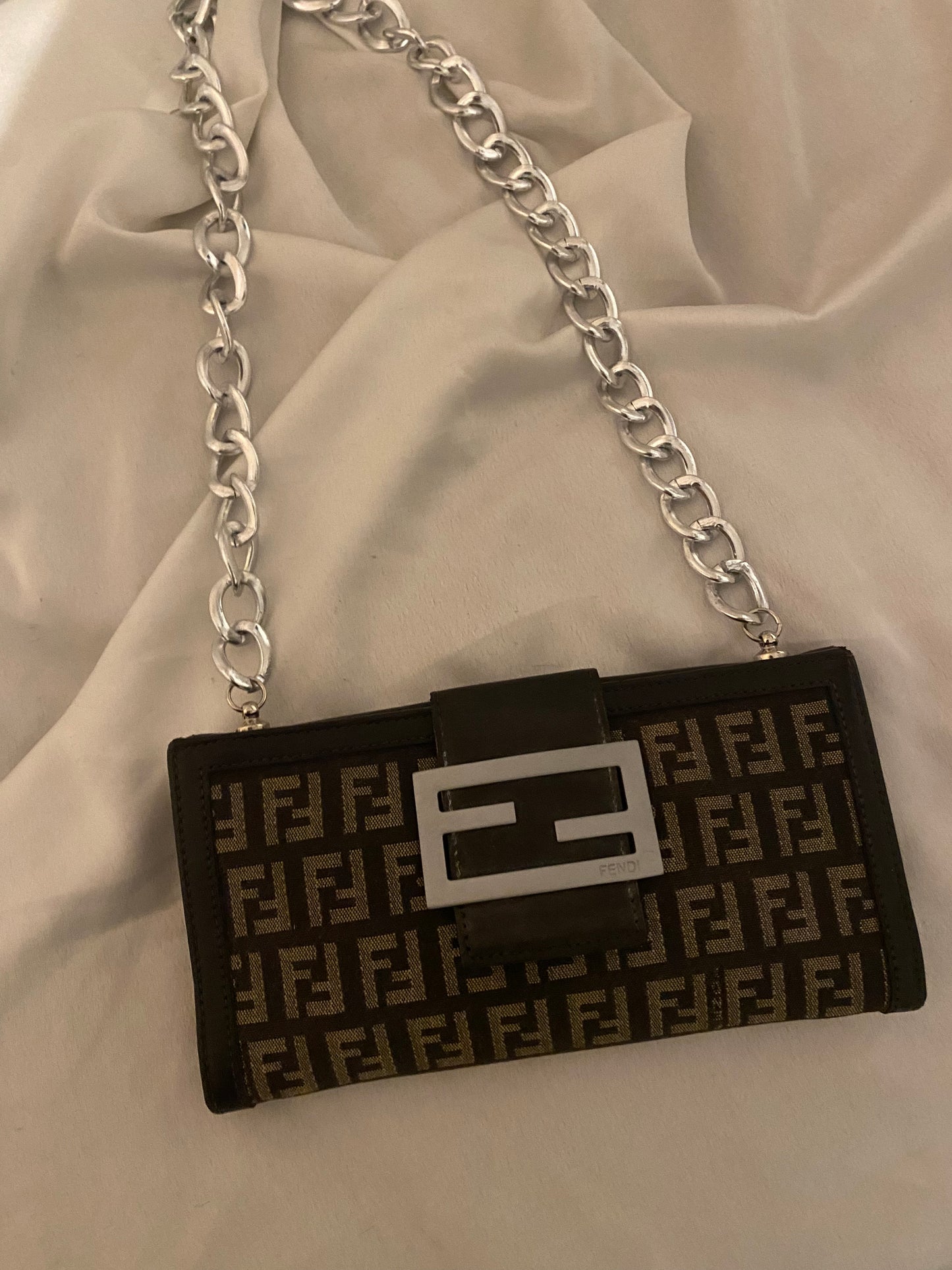 Pochette fendi tessuto monogram